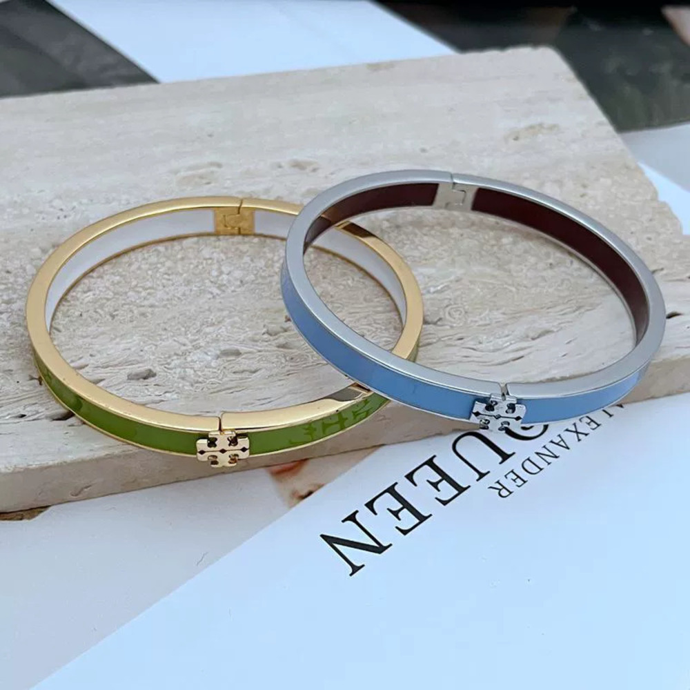 Tory Burch Enamel Inlay Metal Bracelet